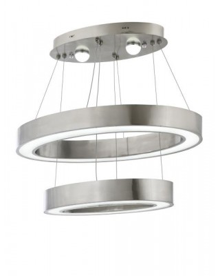 METAL LED and PLEXIGLAS ANTIQUE COLOR and CHROME CHANDELIER 60 x 30 CM LOAD: 60